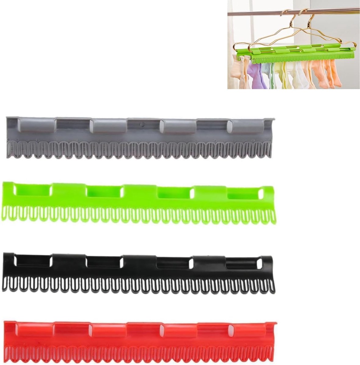 SnelShoppen - Sokclips Set van 4 - Multifunctionele Plastic Droogrek voor Sokken, Ondergoed, Handdoeken met Antislip Design - Ruimtebesparend en Prakt