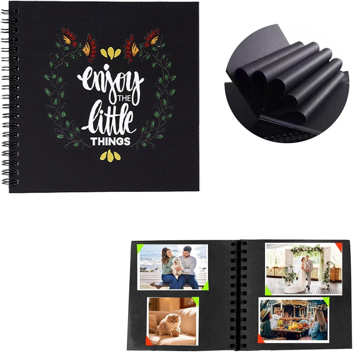 SnelShoppen - Fotoalbum 17x17 cm - Zelfklevend - 40 pagina's - Stevige omslag - Persoonlijk te personaliseren - Perfect voor trouw, verjaardag, jubile