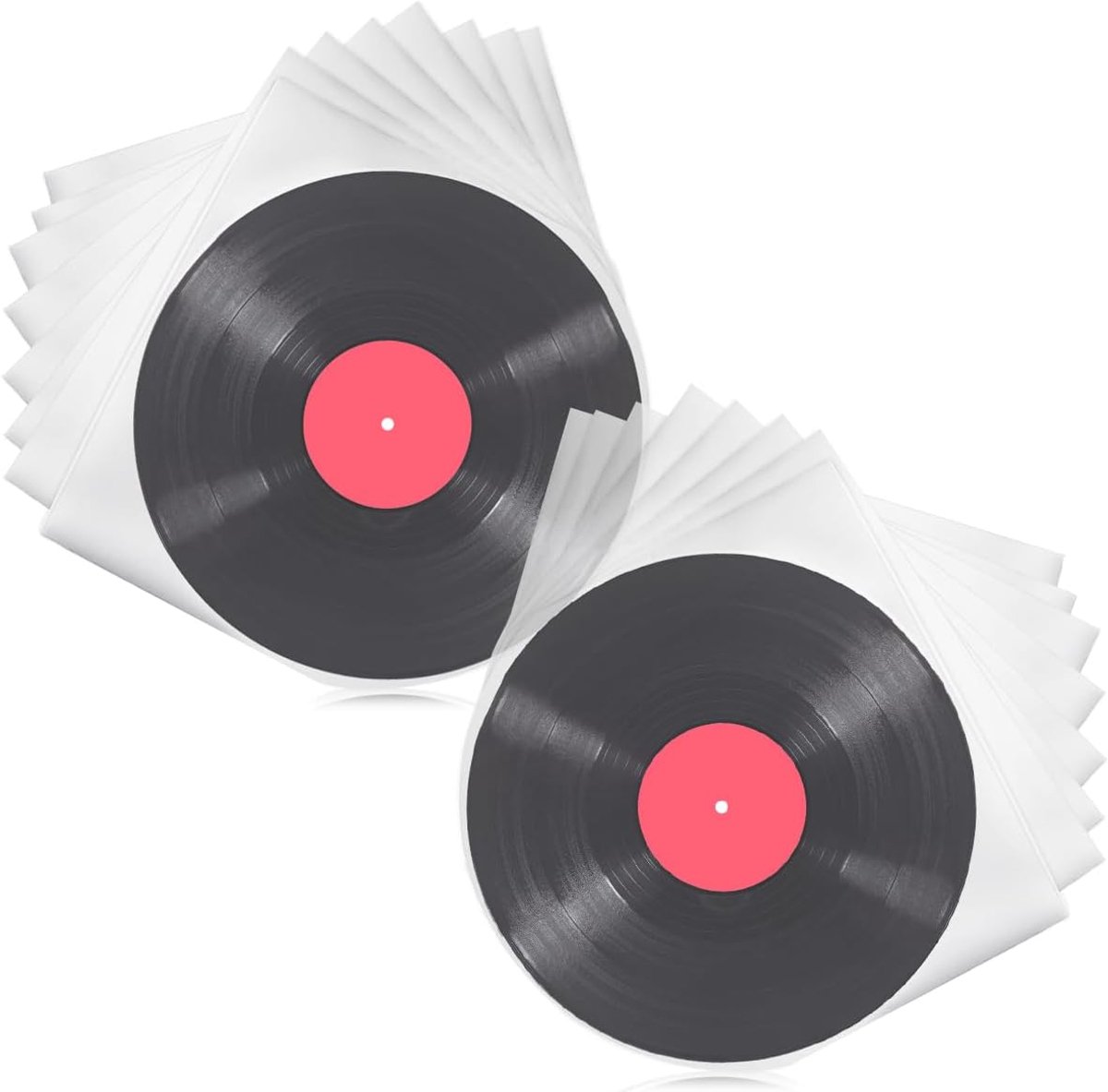SnelShoppen - 100 Pack 33 Toeren Vinyl Covers - Anti Statistische Enveloppen voor 12 Inch Vinyl Platen - Duurzaam, Krasbestendig, Met Ronde Hoeken
