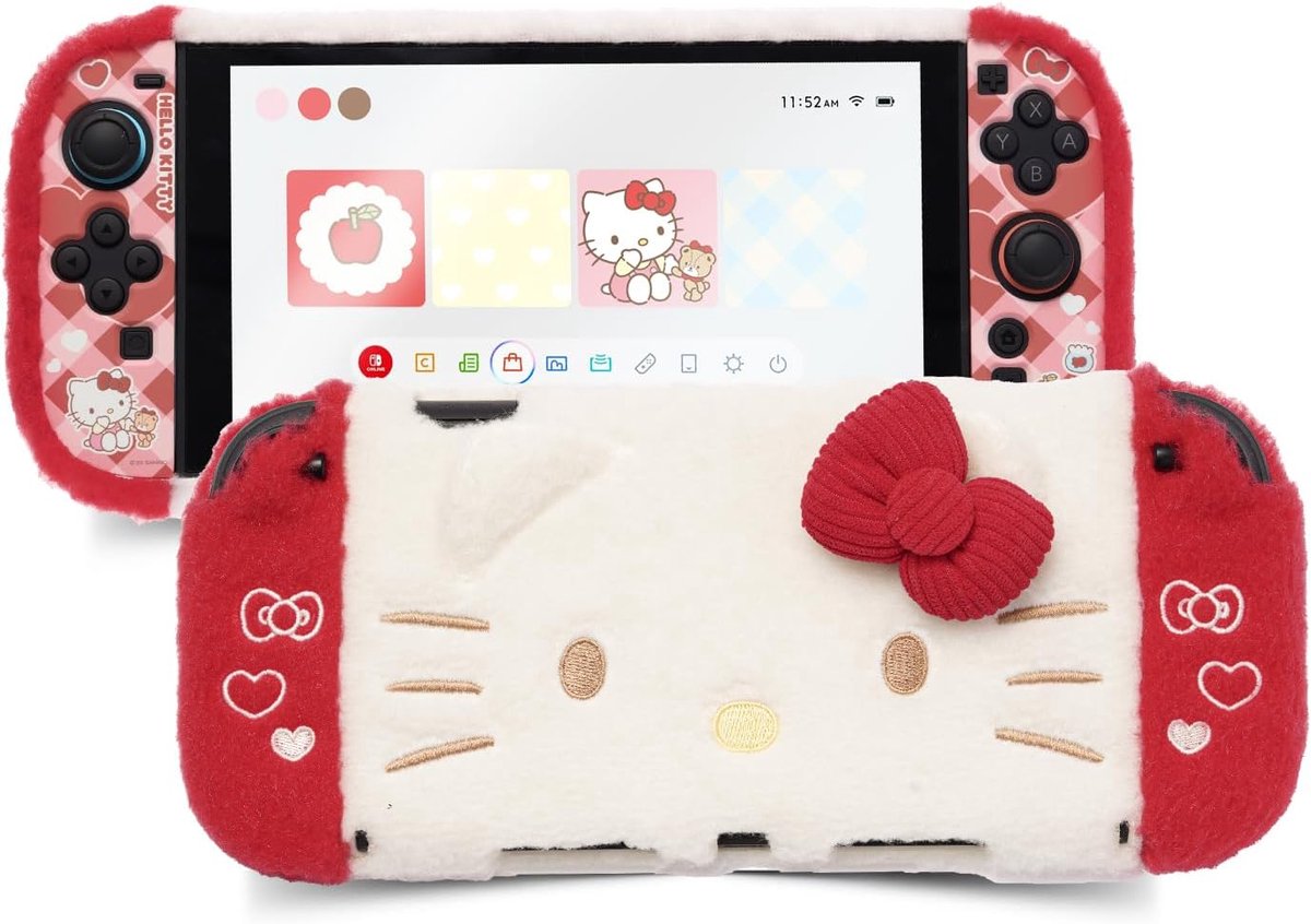 SnelShoppen - Kuitmor Plush Protective Case voor Switch 2 - Kawaii Hard PC Slim Cover - Bescherming voor Switch 2025 Console en Joystick Controller -