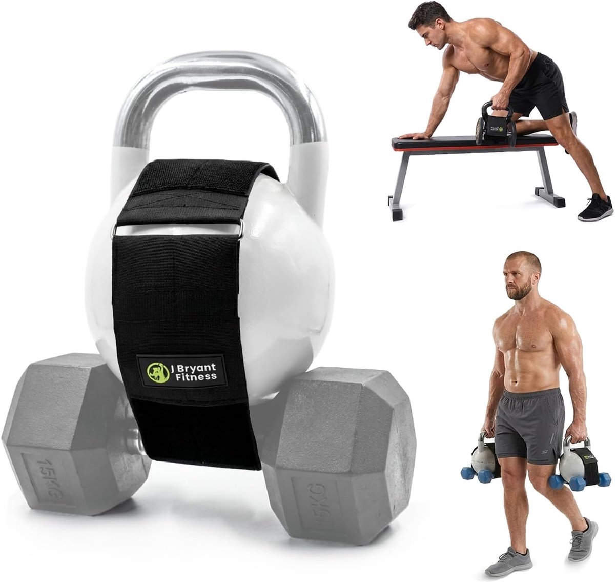 SnelShoppen - Kettlebell Belt Adapter voor Dumbbells - Non-Slip Gewicht Versterker - Kettlebell Strap - Verstelbare Trainingsaccessoires voor Thuis, G