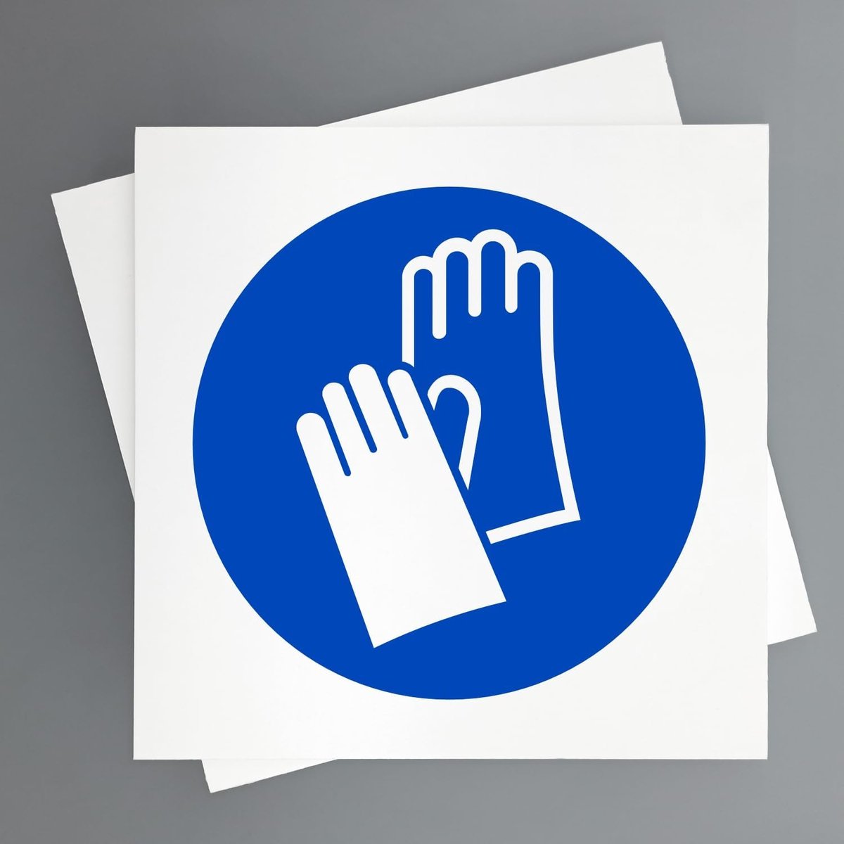 SnelShoppen - Verplicht Gebruik Handschoenen - 2 Stuks - Informatie Bord 19x19 cm - Hoogwaardige 2 mm PVC - Duurzaam en Robuust - Voor Binnen en Buite