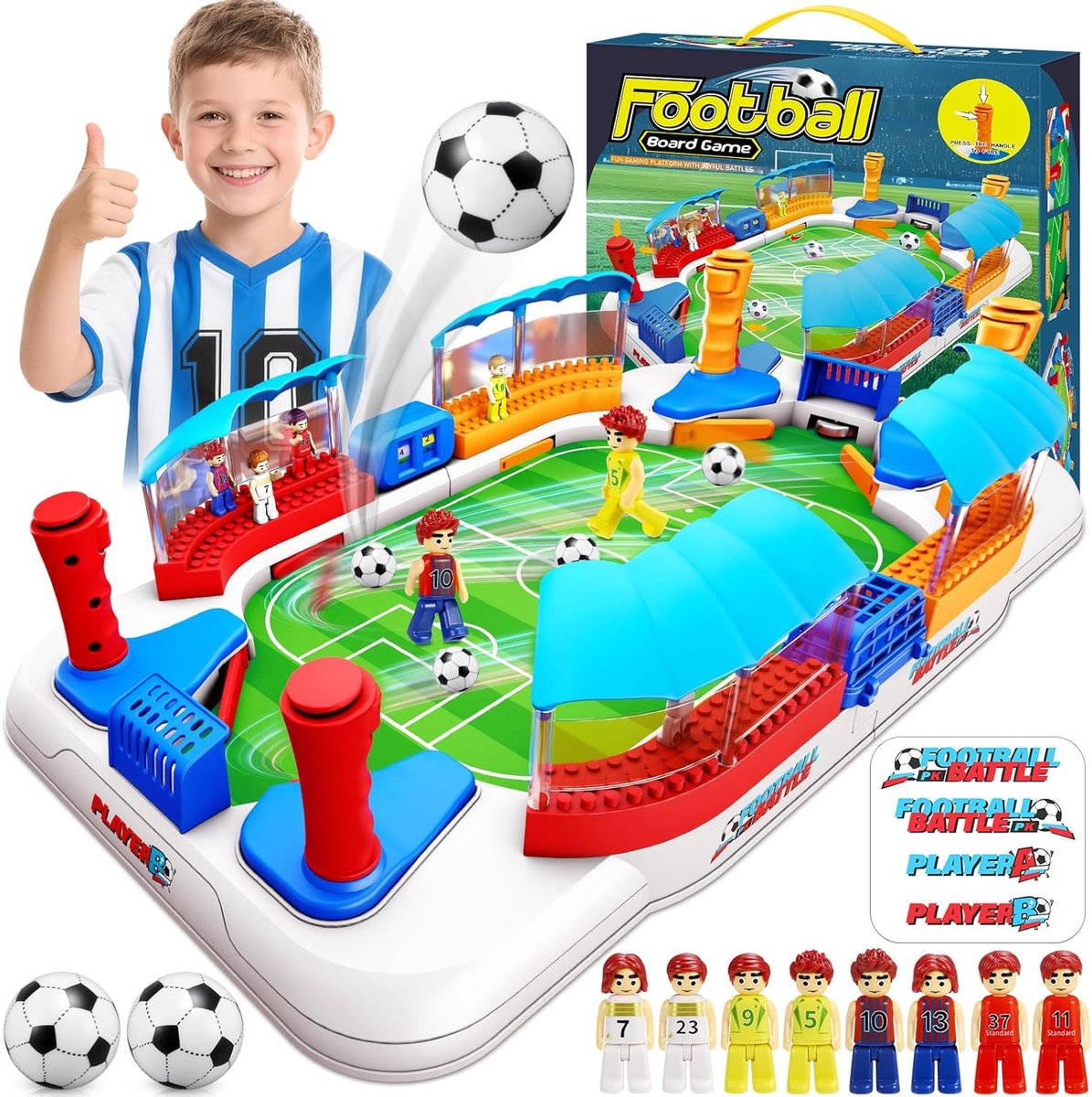 SnelShoppen - Mini-tafelvoetbaltafels voor kinderen en volwassenen, bordspellen voor kinderen van 3-10 jaar, ideaal voor feestjes, gezin en camping