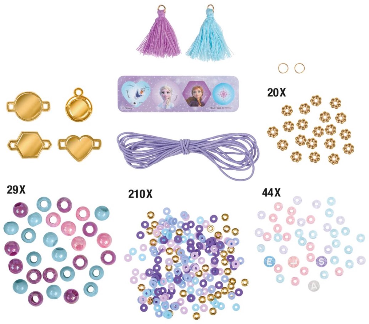 Disney Frozen 2-in-1 Knutselkoffer - 4 armbandjes met 300+ kralen - Gipsfiguren gieten en schilderen - Speelgoed Kinderen - Knutselen - Voor meisjes en jongens - Vanaf 5 jaar - Totum — afbeelding 11
