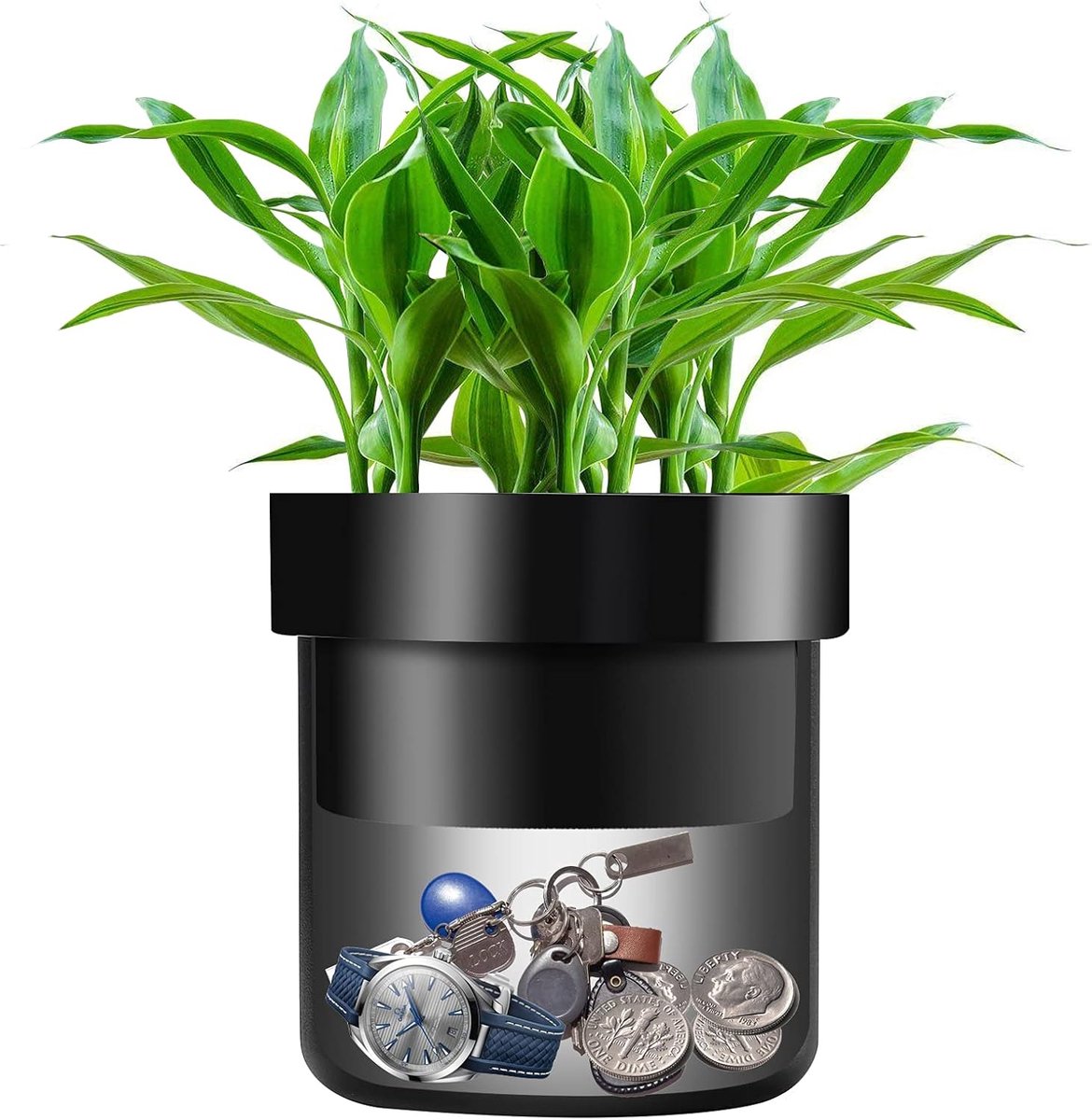 SnelShoppen - Flower pot Diversion Safe met sleutelslot, verborgen kluis, perfect om waardevolle spullen te verbergen in de nep bodem van de bloempot,