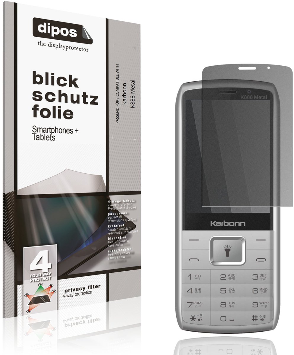 dipos – Matte Privacy Screenprotector geschikt voor Karbonn K888 Metal | Anti-Spy Beschermfolie