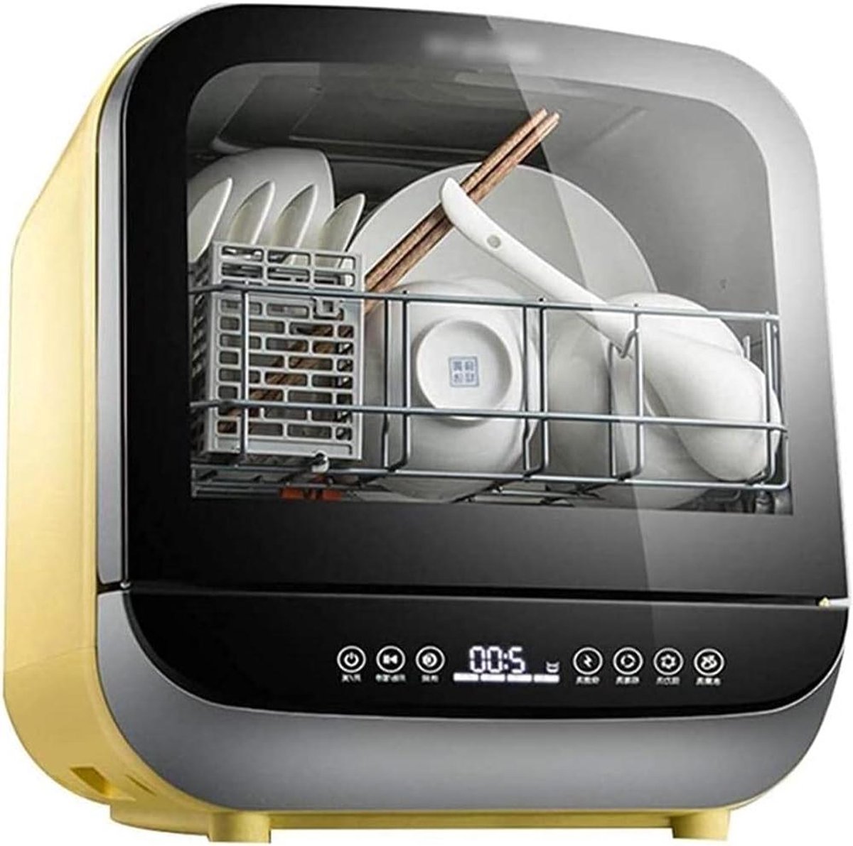 Compacte Vaatwasser Mini Afwasmachine Snel Afwassen 3D Spray Technologie 42.2 cm Hoog Roze