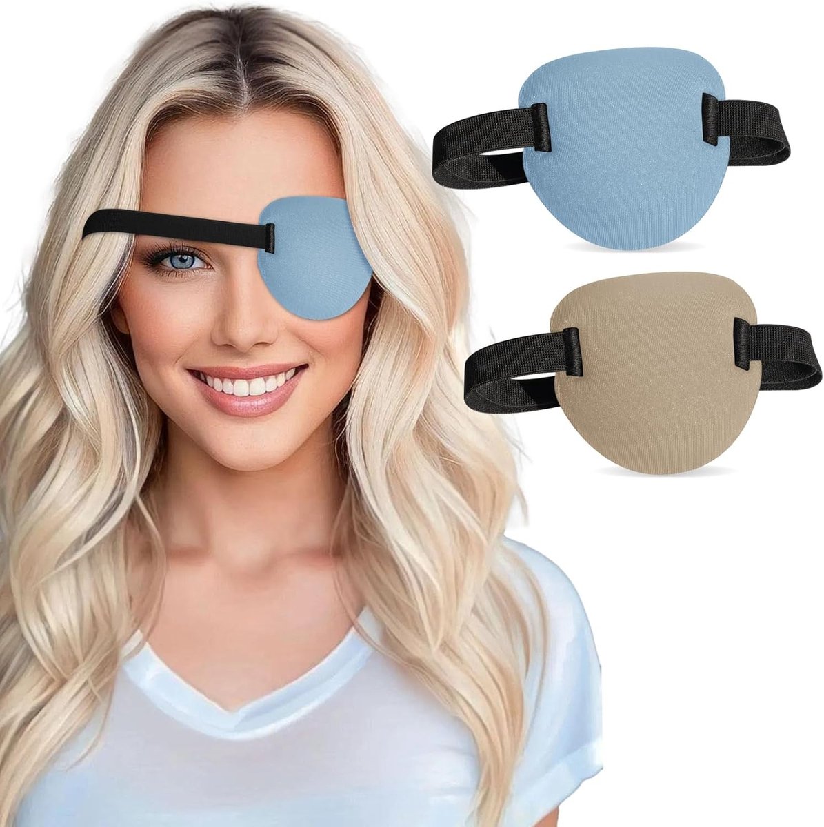 Ooglapjes Set - Zacht Polyester - 3D Verstelbare Hoofdband - Lichtbeschermend - Voor Volwassenen