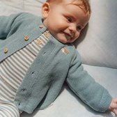 Gilet Little Dutch - Taille 74 - Gilet tricoté Garçons - Blue Bébé , Blauw - Friends de la forêt Nouveau-né