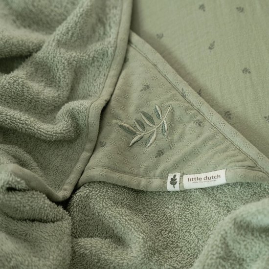 Little Dutch Pure Badcape - 100 x 100 cm - Sage van Little Dutch — afbeelding 3