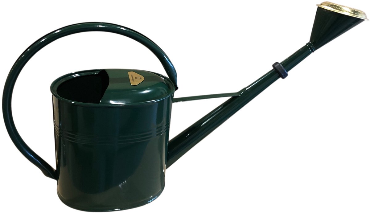 Dutchlander ovale metalen gieter 8 liter - thermisch verzinkt - dennengroen - met messing broes