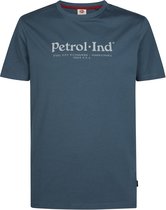 Petrol Industries - Heren T-shirt van organisch katoen met print Bramen - Blauw - Maat L