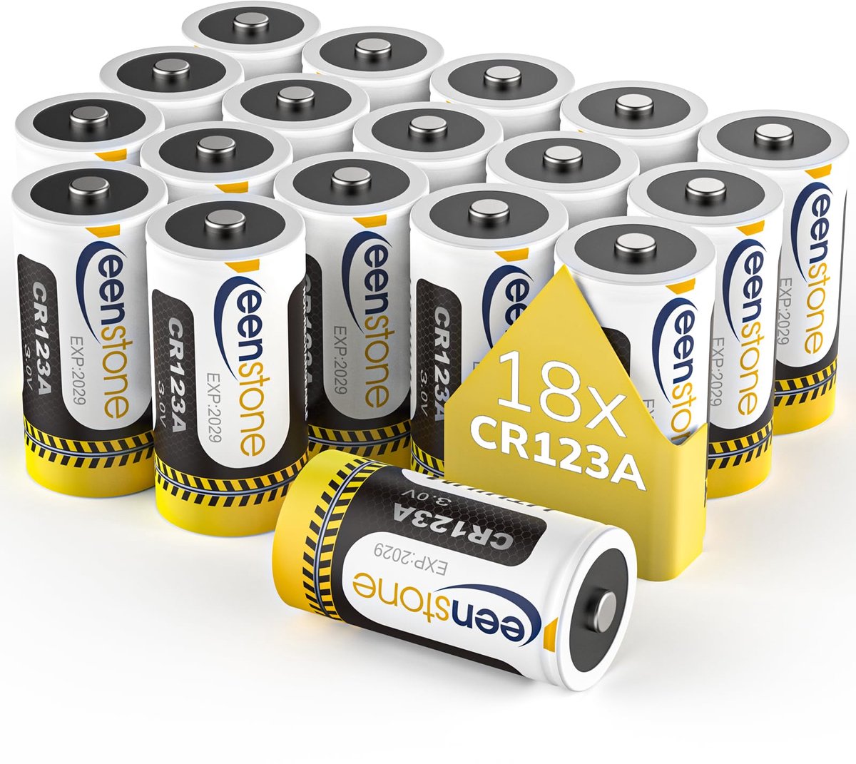 SnelShoppen - 18 stuks CR123A 3V Lithium Wegwerpbatterijen 1600mAh voor Zaklamp, Camera, Slimme Apparaten, Microfoon, Niet voor Arlo