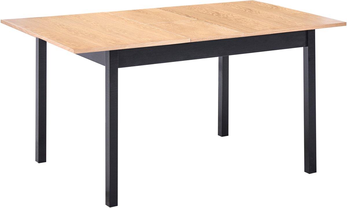 Beliani HOUSTON - Uitschuiftafel - Lichtbruin/Zwart - 120/150 x 90 cm - Hout