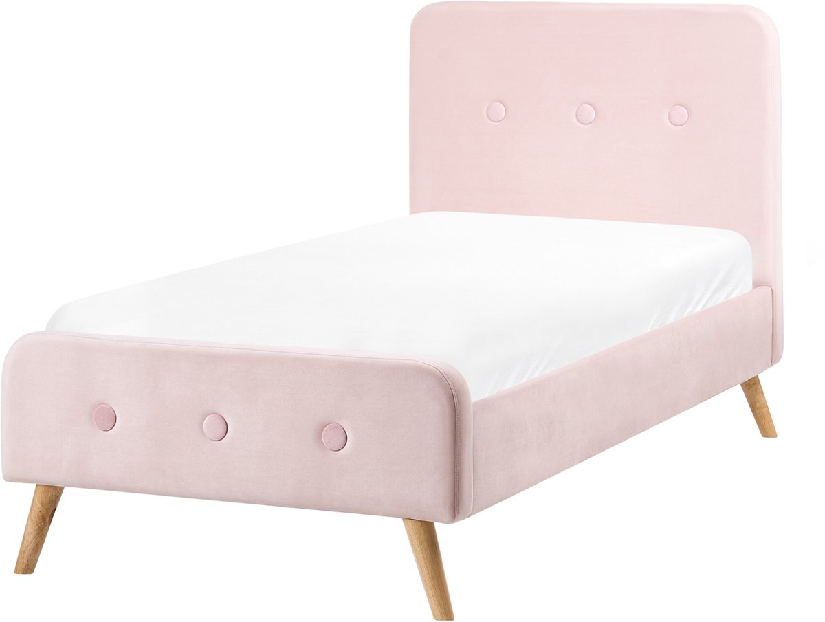 RENNES - Kinderbed - Roze - 90 x 200 cm - Fluweel