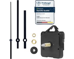 SnelShoppen - LUSEE Wandklok Mechanisme - Stille Quartz Klokbeweging met Wijzers - Vervangingsaccessoires voor Wandklokken - Shaft 24mm - Perfect voor