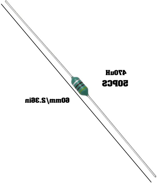 50 Stuks Kleur Ring Inductor 470uH 0.25W Axiale RF Spoel voor Auto Verlichting en Audio, 100V — afbeelding 3