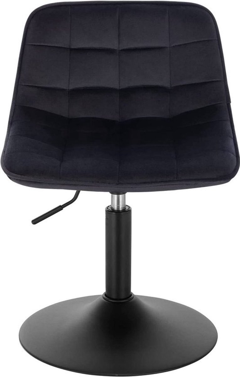 Saphly Barkrukken Set Zwart - Verstelbaar, Velvet en Industrial stijl - Voor Eetkamer, Keuken en Woonkamer