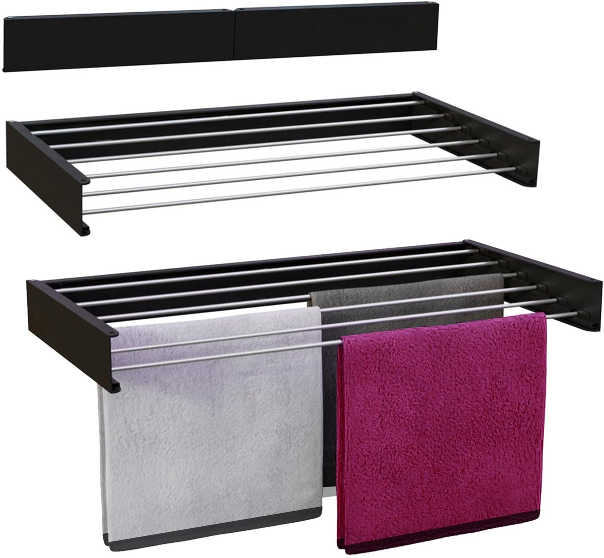 Dailygoods - Wandgemonteerd Droogrek - 6 m Opvouwbaar Droogrek voor de Was