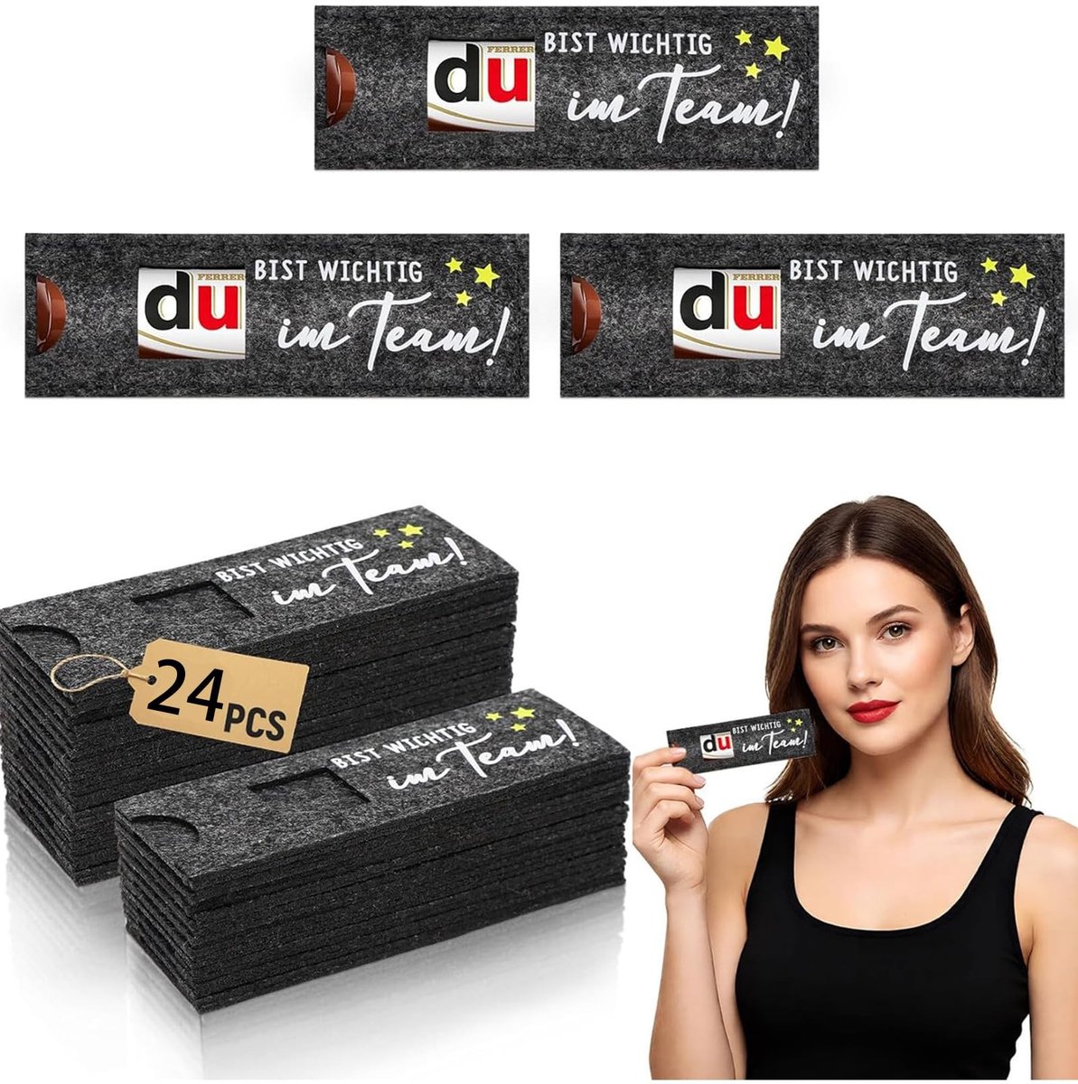 Dailygoods - Vilten Geschenkverpakking - 24 Stuks Teamgeschenken