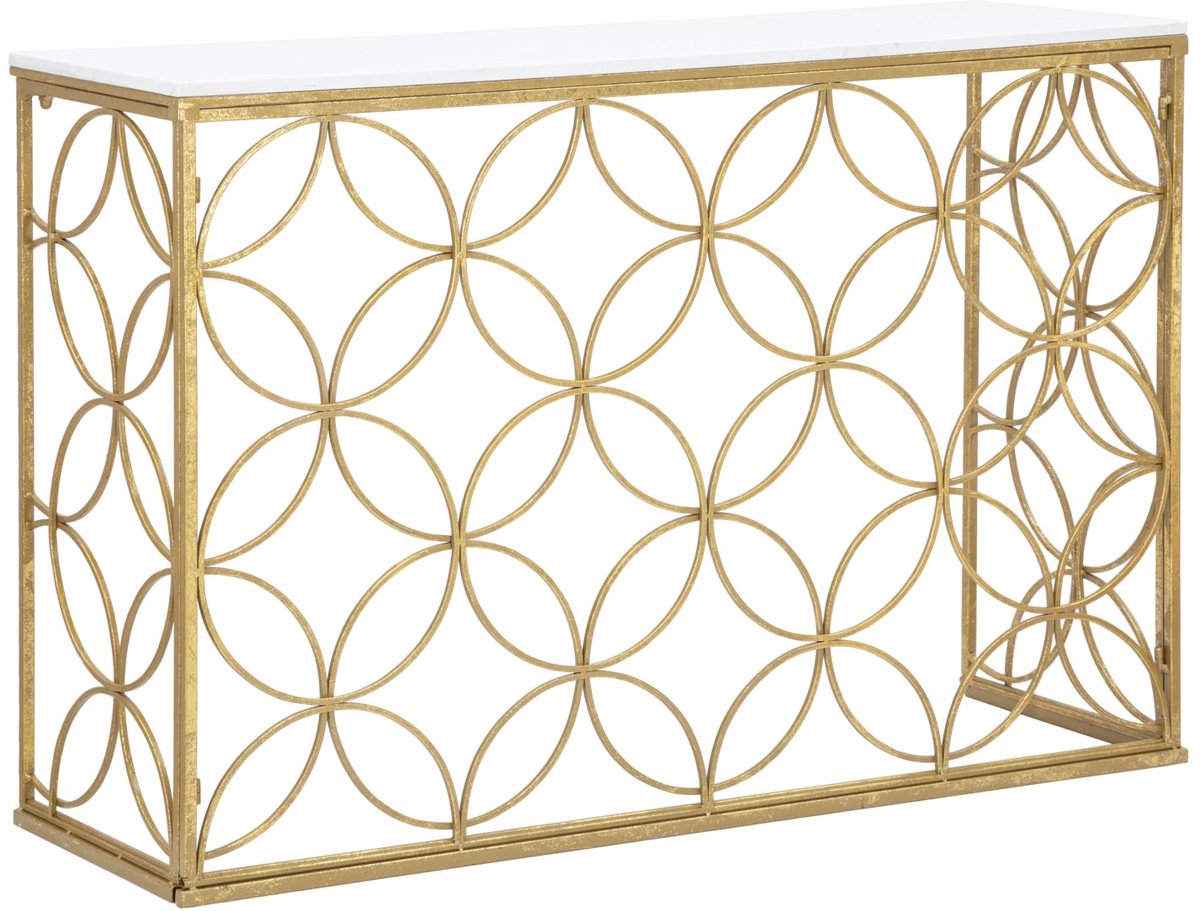 Mauro Ferretti Consoletafel Star Marble 120×40×80 cm Goud