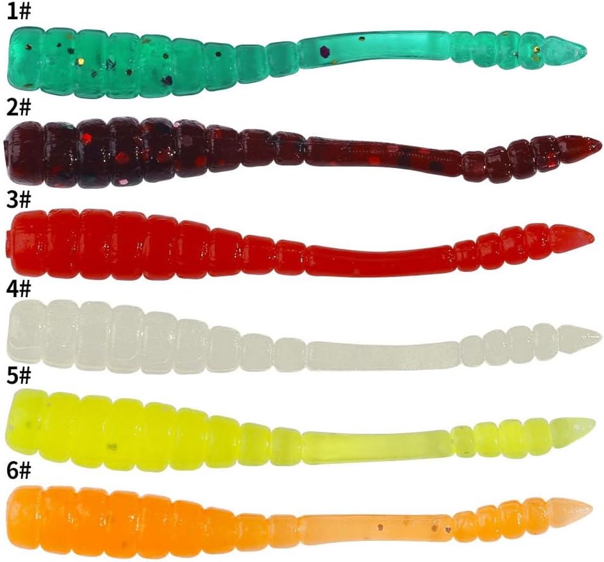 Zachte Kunstaasjes - Wormen Maggots - Vissen Vangen - Realistische Beweging - 50 Stuks - Multicolor