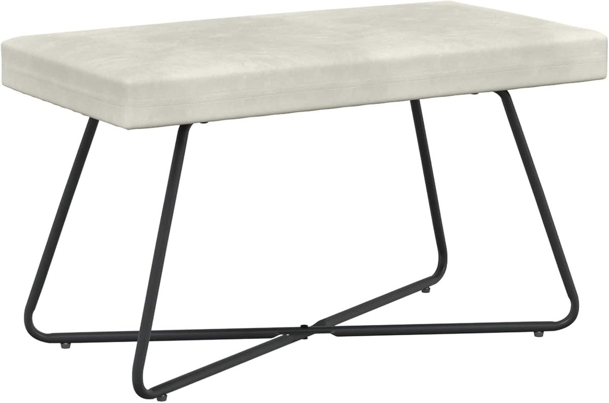 Moderne Bank - Zitbank - Extra Zitplaats - Stabiel Kruisbenenontwerp - 80 cm - Crèmekleurig