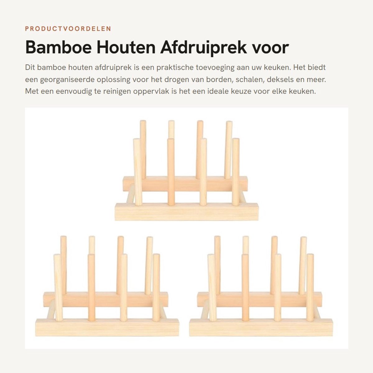 Dailygoods- Afdruiprek Bamboe - Afdruiprek met Lekbak - Afdruiprek Inklapbaar - Bordenrek - Keukenkastorganizer - Gemakkelijk schoon te maken