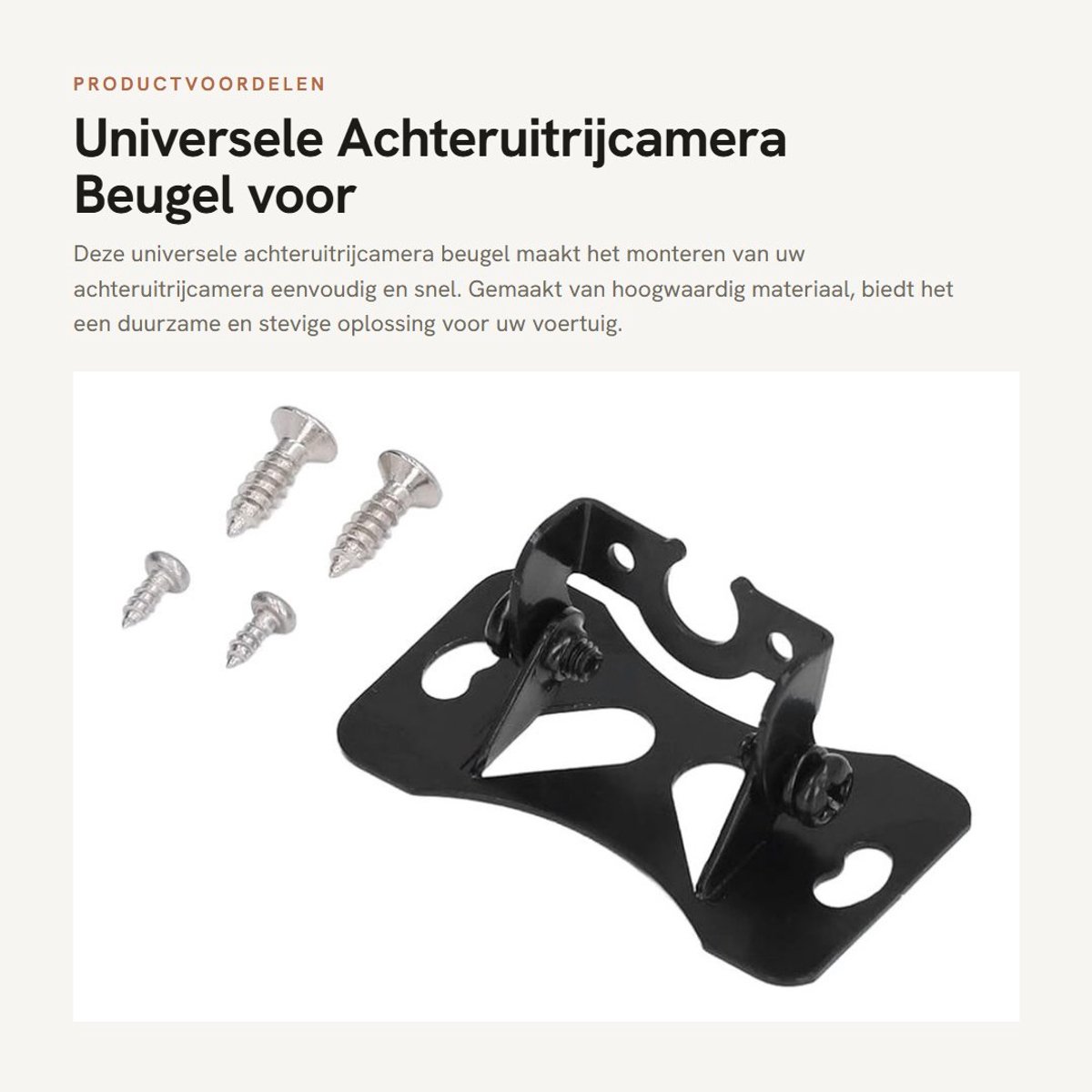 Dailygoods- Achteruitrijcamera Hoogwaardig Materiaal - Beugel - Montage - Lichtgewicht - Duurzaam - Eenvoudige Installatie - Camerahouder