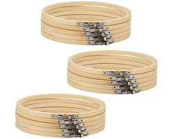 Dailygoods - MANCHAP 15 Pack 8 Inch/20 cm borduurringen, verstelbare borduurringen, bamboe cirkel kruissteek hoepel ringen voor ambachtelijke maken