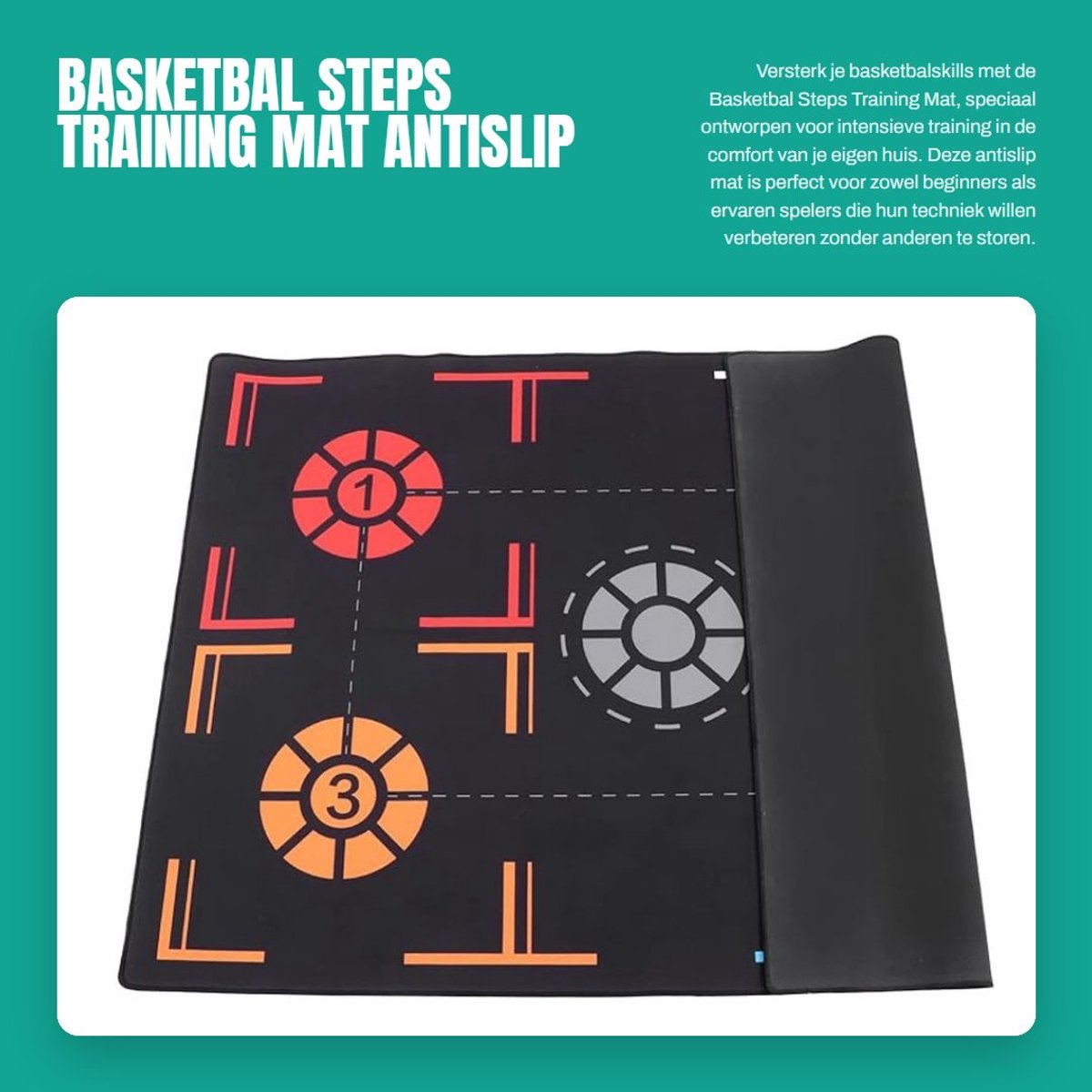 Dailygoods- Basketbal Mat Antislip - Trainingsmat - Rubber - Duurzaam - Verbeter Dribbelvaardigheden - Stil Gebruik