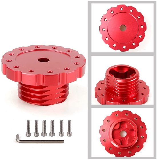 Stuurwiel Adapter - Race Adapter - Sim Racen - CNC Aluminium - 12x11x8 cm - Rood — afbeelding 5