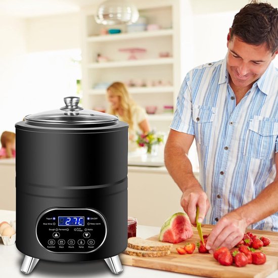 Yogurt Maker - Yoghurt Machine - Zelf Yoghurt Maken - Verstelbare Temperatuur - 8 Liter - Zilverkleurig — afbeelding 3