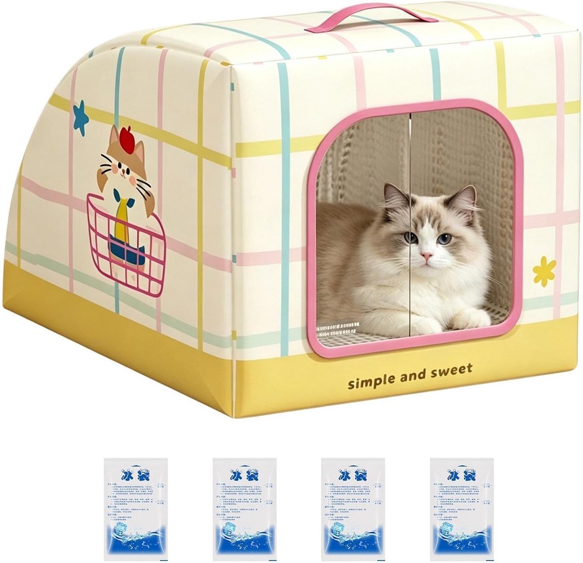 Verkoelend Kattenhuis - Huisdier Koelbed - Zomerse Afkoeling - Koeling Zonder Stroom - 30x12x12 cm - Katje