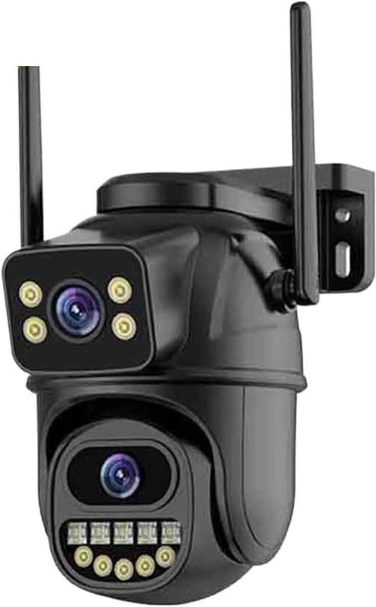 Beveiligingscamera Dubbele Lens - HD WIFI Camera - Buiten Bewaking - Automatische Tracking - 4K Resolutie - Wit