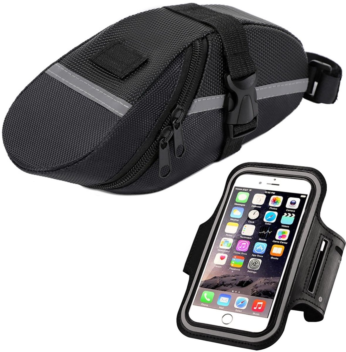 Dailygoods- Fietstas - Polyester - 20 x 8 x 6 cm - Waterdicht - Sporttas - Telefoonhoes - 1 stuk - Fietsbagage