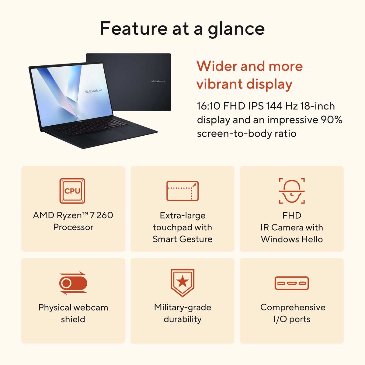 ASUS Vivobook 15 X1504MA-BQ013W - Laptop - 15.6 inch - 8GB/512GB thumbnail 3