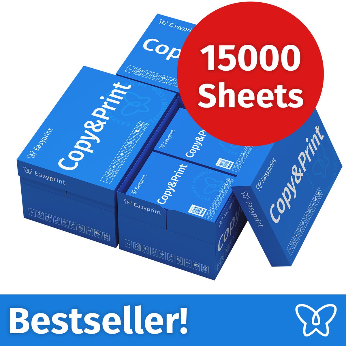 Easyprint Printerpapier kopieerpapier 15000 vellen 30 x 500 A4 premium wit testwinnaar PEFC