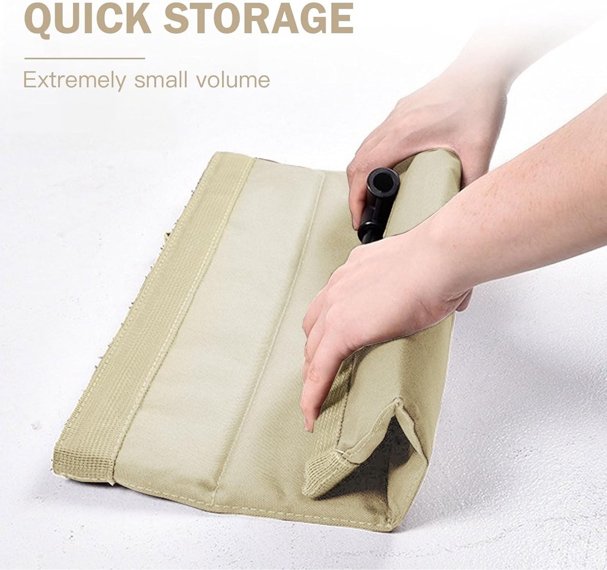 1-delige set - Strandmat met rugleuning - Strandstoel met rugleuning - Opvouwbare strandstoelmat - Draagbare strandstoel - Opvouwbare vloerstoel - Inclusief opbergtas - Geschikt voor strand, kamperen, enz. - 108*40.5cm - Beige — cadeau in Sport & Outdoor - foto 7