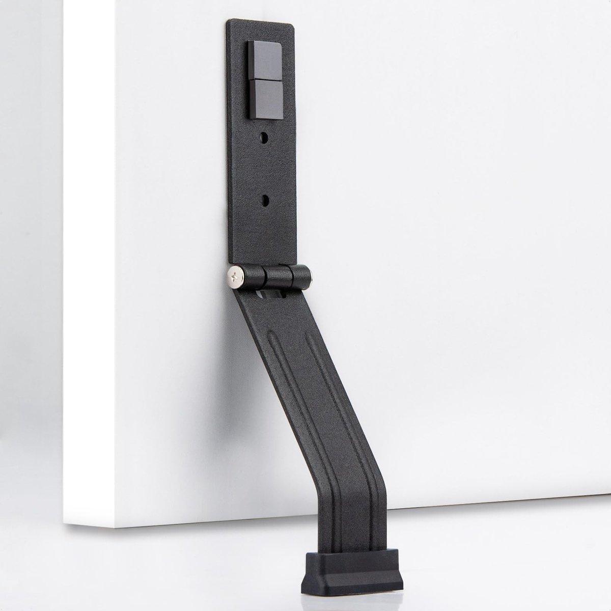 Deurstopper vloer zwaar magnetische kickdown metaal - rubberen punt - schroefbaar - zelfklevend - buiten binnen - kantoor patio - garage badkamer