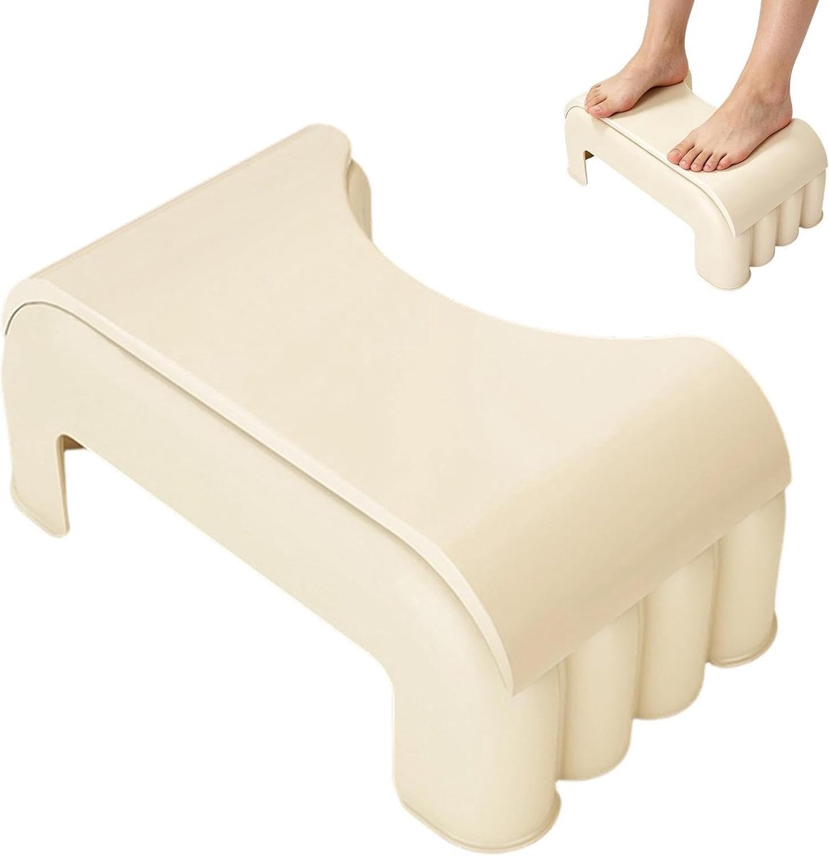 Toilet Opstapje - Krukje Ontlasting - Natuurlijke Houding - Antislip Basis - 39x39x24 cm - Wit