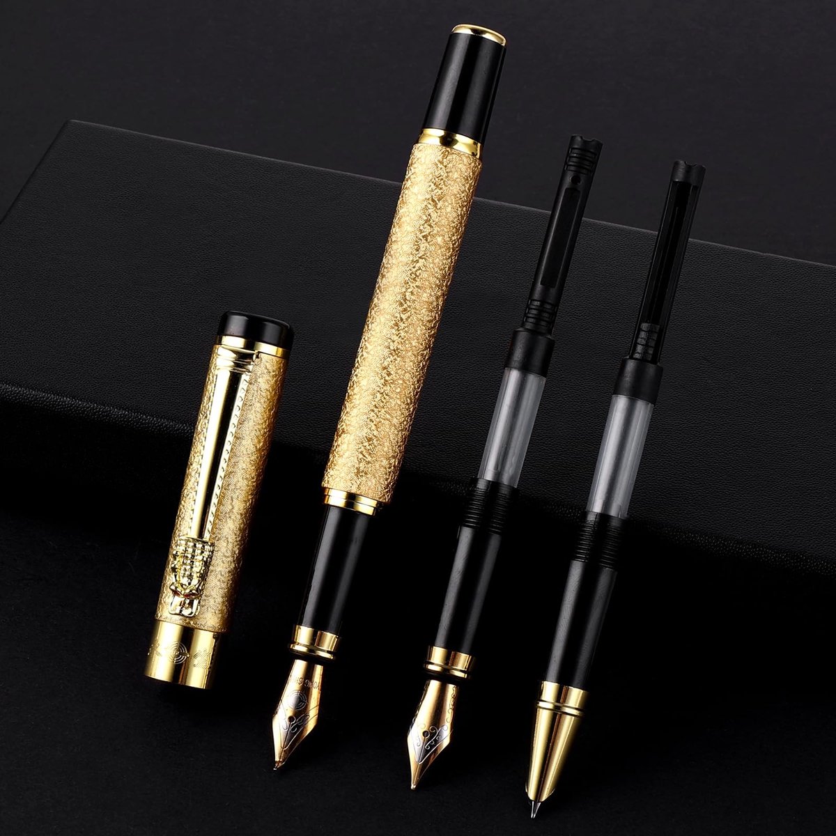 Dailygoods - Cobee metalen vulpen met 3 penpuntensets, luxe kalligrafie schrijfpen, matte afwerking, zakelijke pen voor mannen en vrouwen