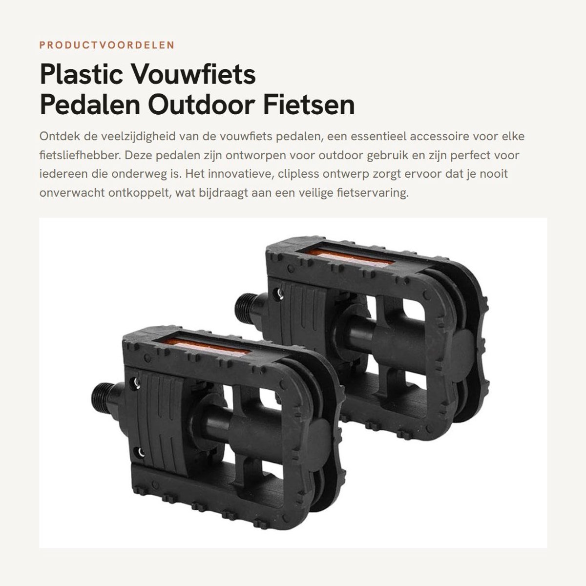 Dailygoods- Fietspedalen Universele Standaard - Vouwbaar - Reflector - Nylon - Clipless Ontwerp - Veiligheid - Fietsaccessoire