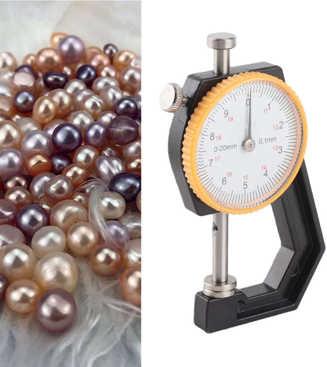 Dailygoods- Kraal Diameter Gauge 0-20mm - Dikte Meter - Sieraden Meten - Kunststof - Compact - Hoge Precisie