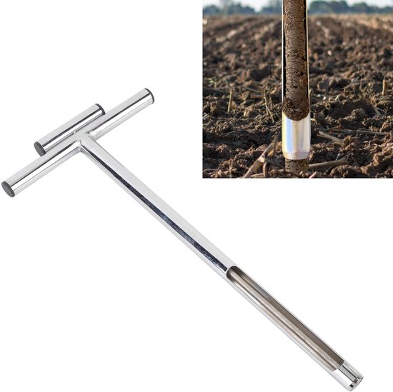 Bodemmonstersonde met T-handvat en 2 Monsterzakken voor Bodembemonstering in de Tuin, Gazon en Boerderij — afbeelding 5