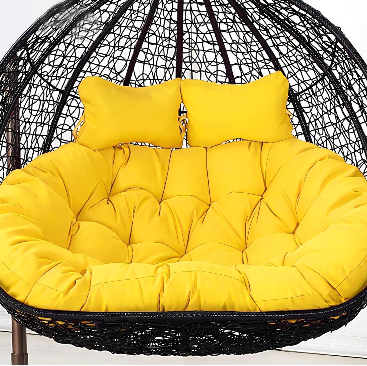 Dubbel Stoelkussen - Hangmat Kussen - Buiten Ontspannen - Waterdicht Polyester - 150 x 110 cm - Geel