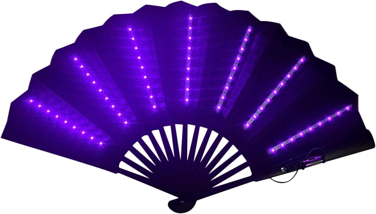 Led Verlichte Ventilator - Vouwbare Waaiers - Feestjes en Shows - 63 Heldere Ledlampen