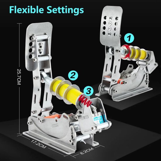 Sim Racing Pedalen - Race Simulator - Virtueel Racen - Load Cell Sensor - 9.3 kg - Metaal — afbeelding 4