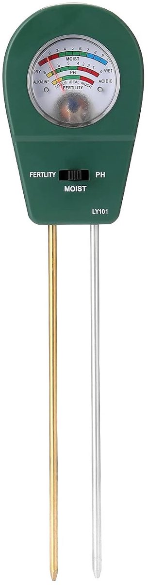 Bodemmeter - PH Tester - Planten Verzorgen - Drie Functies - 24 cm - Donkergroen