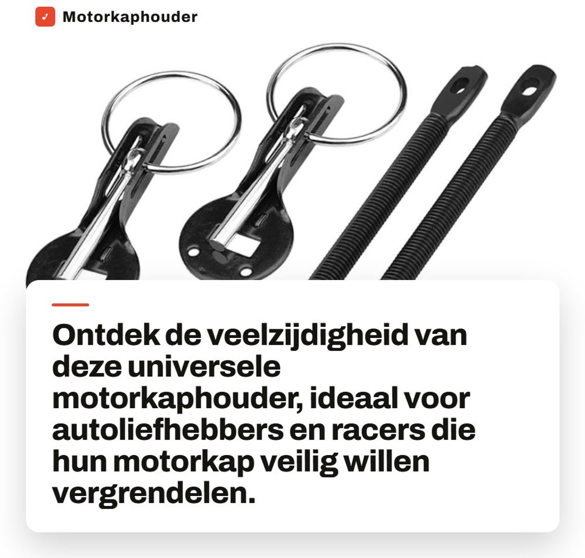 Dailygoods- Motorkaphouder Universeel - Aluminium Kapvergrendeling - Schokbestendig - Roestvrij Staal - Zwart/Rood/Blauw/Zilver - Inclusief Bevestiging